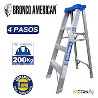 ESCALERA ALUMINIO TIJERA SIMPLE ASCENSO DE 4 PASOS CAPACIDAD DE CARGAR 200 KG