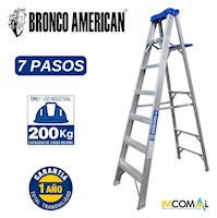 ESCALERA ALUMINIO TIJERA SIMPLE ASCENSO DE 7 PASOS CAPACIDAD DE CARGAR 200 KG