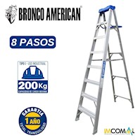 ESCALERA ALUMINIO TIJERA SIMPLE ASCENSO DE 8 PASOS CAPACIDAD DE CARGAR 200 KG