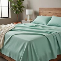 Juego de sabanas  algodón pima interiotex  180 hilos color Alba Glacial