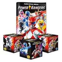 Power Rangers, 1 Álbum Tapa Blanda + 3 Cajitas (150 Sobres)