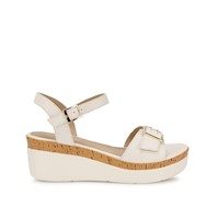Sandalia D'orsay Casual ALE-2615 Blanco Sof Viale Cuero