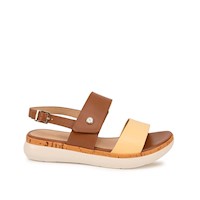 Sandalia D'orsay Casual ALE-2619 Mocca/Mantq Viale Cuero