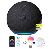 Amazon Alexa Echo Dot 5ta Gen. Negro + Foco inteligente + Enchufe inteligente
