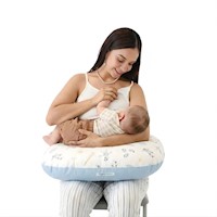 Almohada de Lactancia y Estimulación 5 en 1 - Celeste espacial , colecho, soporte de espalda, cojín de lactancia