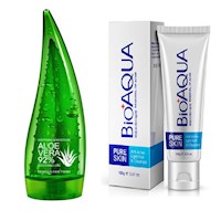 Crema Corporal Aloe Vera + Gel Limpiador Anti-Acné - Bioaqua