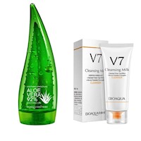 Crema Corporal Aloe Vera + Limpiador Facial V7 - Bioaqua