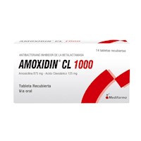 Amoxidin CL1000 (875 mg + 125 mg) Tabletas Recubiertas