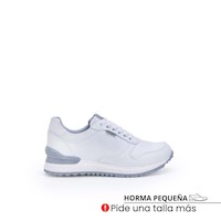 Zapatilla Escolar Unisex Casual ANDREI-027 T Blanco Rabbit Cuero
