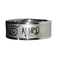 Anillo Aro Acero Inoxidable Anime Naruto Shippuden Logo Talla 20