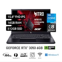 Laptop Acer Nitro V 15 Intel Core I5 13a Gen 16GB 512GB NVIDIA RTX3050