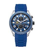 Reloj Ruimas Acero Plateado Azul y Silicona Azul RUI-44