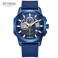 Reloj Hombre Ruimas Acero Azul y Silicona Azul RUI-11