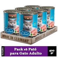 Pack x6 Paté Gato Leonardo Quality Selection Pescado 400 gr