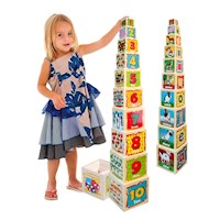 SET CUBOS DIDÁCTICOS APILABLES DEL 1 AL 10 CON ANIMALES