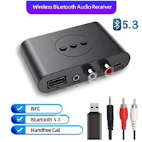 RECEPTOR DE AUDIO CON BLUETOOTH 5.3 INALAMBRICO NEGRO