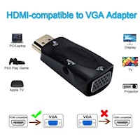 Convertidor De Cable Hdmi A Vga HD 1080P - Negro