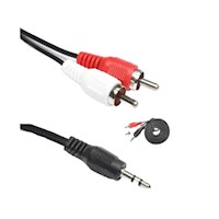 CABLE DE MINIPLUG 3.5 A 2 RCA DE 5MT