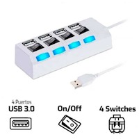 Hub Usb 2.0 Switch Independientes 4 Puertos -Blanco