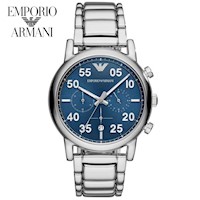 Reloj Emporio Armani Luigi AR11132 para Hombre Fecha Cronometro Acero Inoxidable Dial Azul