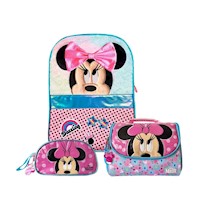 Set Mochila Minnie Pink Bow