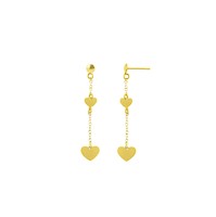 Aretes Corazones Oro 18K