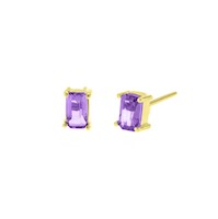 Aretes Amatista Rectangular Oro 18K