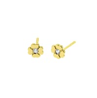 Aretes Trebol Cz Oro 18K