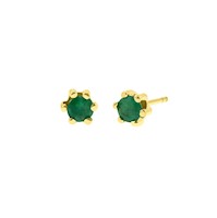 Aretes Fijo Esmeralda Oro 18K