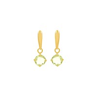 Aretes Cuarzo Limón Oro 18K