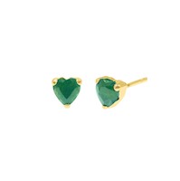 Aretes Esmeralda Corazón Oro 18K