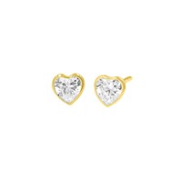 Aretes Corazón Aristado Oro 18K