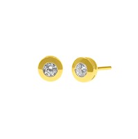 Aretes Bicel Chaflanado Oro 18K