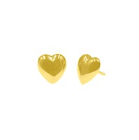 Aretes Corazón Oro 18k