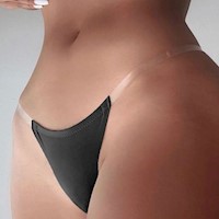 Tanga transparente con tirantes