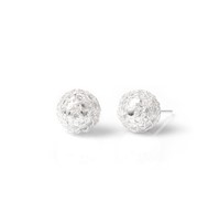Aretes de Bola Tejida Plata 925