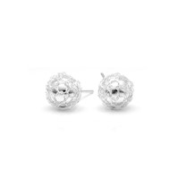 Aretes Bola Tejida de Plata 925