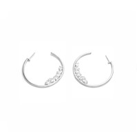 Aretes Argolla C. Piedras Plata 925