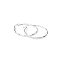 Aretes Hoops Diamantada Plata 925