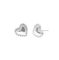 Aretes Corazón Fijo Plata 925