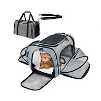 Transportador para viaje expandible gris para perros y gatos