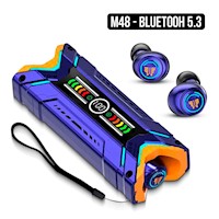 Audífonos Gamer Earphones M48 Bluetooth 5.3 Azul 2024