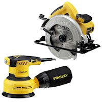 Sierra Circular 7 1/4" 1600W + Lijadora Excéntrica 5" 300W Stanley SC16-K9