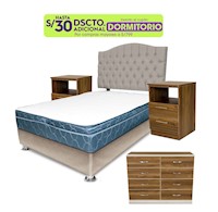 Combo de dormitorio avanty 2 Plz  + 2 veladores + 1 comoda