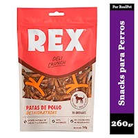 Patas de Pollo Deshidratadas Perro Rex Deli Crunch 260 g