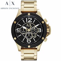 Reloj Armani Exchange Wellworn AX1511 Para Hombre Fecha Cronómetro Acero Inoxidable Dorado