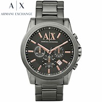 Reloj Armani Exchange Outerbanks AX2086 Fecha Cronómetro Acero Inoxidable Gunmetal