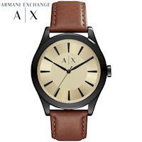 Reloj Armani Exchange Nico AX2329 Correa de Cuero Marrón Negro Dorado