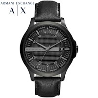 Reloj Armani Exchange Hampton AX2400 Para Hombre Fecha Correa de Cuero Negro