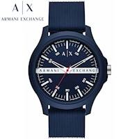 Reloj Armani Exchange Hampton AX2421 para Hombre Correa de Silicona y Dial Azul